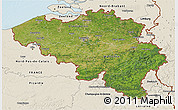 Satellite 3D Map of Belgium, shaded relief outside