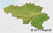 Satellite 3D Map of Belgium, single color outside, shaded relief sea