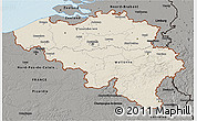 Shaded Relief 3D Map of Belgium, darken, semi-desaturated, land only