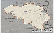 Shaded Relief 3D Map of Belgium, darken, semi-desaturated