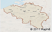 Shaded Relief 3D Map of Belgium, lighten, land only