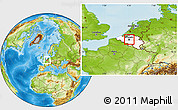 Physical Location Map of Brussel, highlighted country