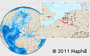 Shaded Relief Location Map of Brussel