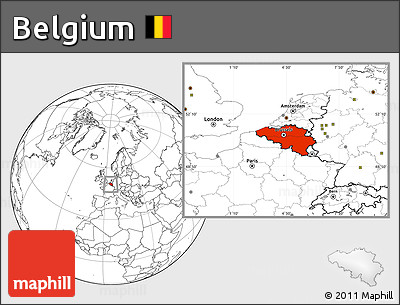 Blank Location Map of Belgium