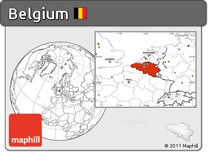 Blank Location Map of Belgium