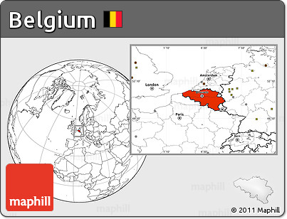 Blank Location Map of Belgium
