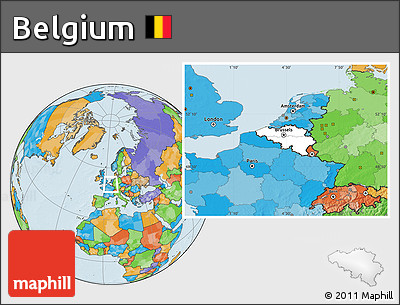 Blank Location Map of Belgium, political outside