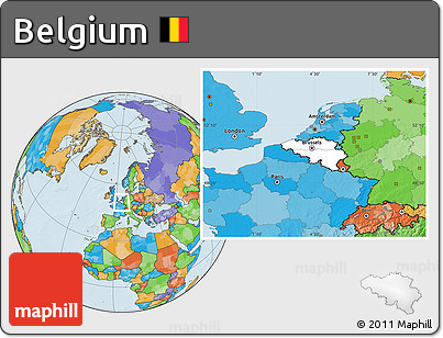 Blank Location Map of Belgium, political outside