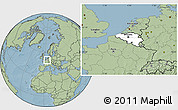 Blank Location Map of Belgium, savanna style outside, hill shading outside