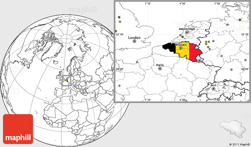 flag location map of belgium blank outside