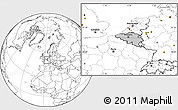Gray Location Map of Belgium, blank outside
