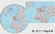 Gray Location Map of Belgium, within the entire continent