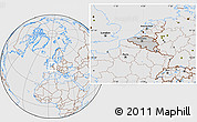 Gray Location Map of Belgium, lighten, desaturated