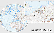 Gray Location Map of Belgium, lighten