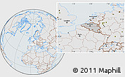 Gray Location Map of Belgium, lighten, semi-desaturated