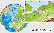 Gray Location Map of Belgium, physical outside