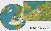 Gray Location Map of Belgium, satellite outside