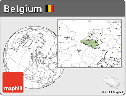 Savanna Style Location Map of Belgium, blank outside