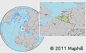 Savanna Style Location Map of Belgium, gray outside