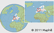 Savanna Style Location Map of Belgium, highlighted continent, within the entire continent