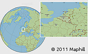 Savanna Style Location Map of Belgium, hill shading inside