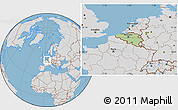 Savanna Style Location Map of Belgium, lighten, desaturated, land only