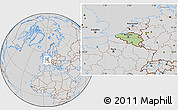 Savanna Style Location Map of Belgium, lighten, desaturated