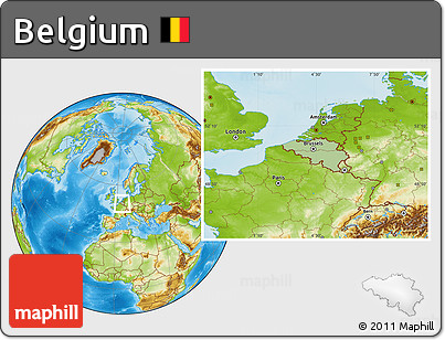 Savanna Style Location Map of Belgium, physical outside