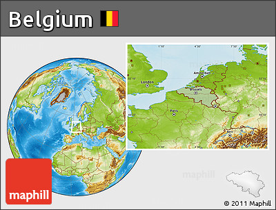 Savanna Style Location Map of Belgium, physical outside