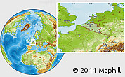 Savanna Style Location Map of Belgium, physical outside