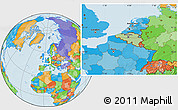 Savanna Style Location Map of Belgium, political outside