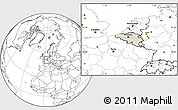 Shaded Relief Location Map of Belgium, blank outside