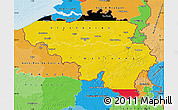 Flag Map of Belgium, political outside, flag aligned to the middle