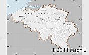 Gray Map of Belgium, single color outside