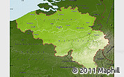 Physical Map of Belgium, darken, land only