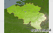 Physical Map of Belgium, darken