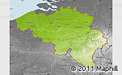 Physical Map of Belgium, desaturated, land only