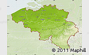 Physical Map of Belgium, lighten