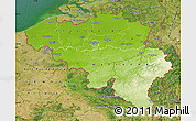 Physical Map of Belgium, satellite outside