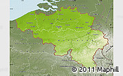 Physical Map of Belgium, semi-desaturated, land only
