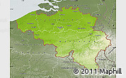 Physical Map of Belgium, semi-desaturated