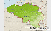 Physical Map of Belgium, shaded relief outside