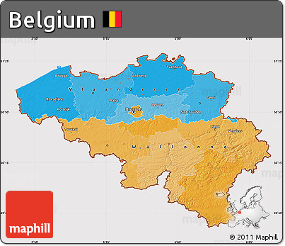 Political Map of Belgium, cropped outside