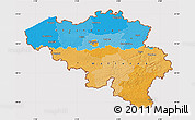 Political Map of Belgium, cropped outside
