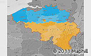 Political Map of Belgium, desaturated