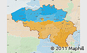 Political Map of Belgium, lighten