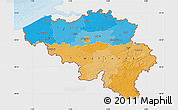 Political Map of Belgium, single color outside