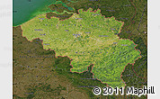 Satellite Map of Belgium, darken, land only