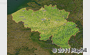 Satellite Map of Belgium, darken