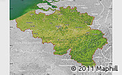 Satellite Map of Belgium, lighten, desaturated, land only
